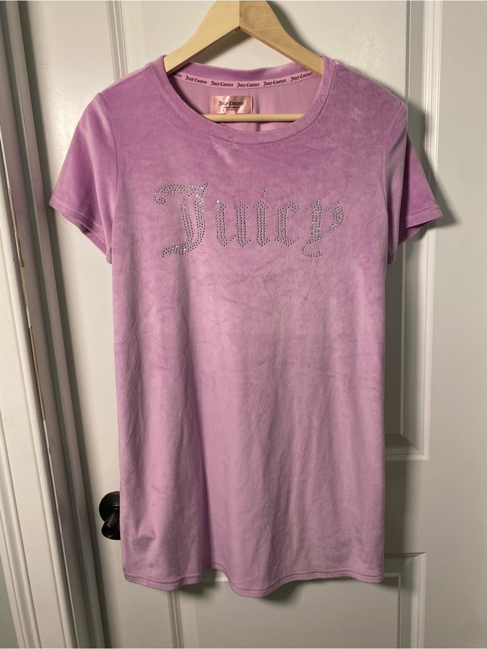 Juicy Couture Lilac Velour Rhinestone 'Juicy' Logo Sleep Shirt
